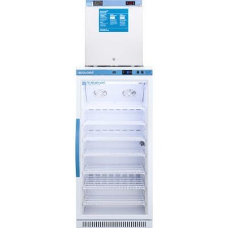 SUMMIT APPLIANCE DIV. Accucold Vaccine Refrigerator/Freezer Combination, 9.4 CuFt, 23-3/8"W x 24-3/8"D x73.5"H, Glass Door ARG8PV-FS24LSTACKMED2